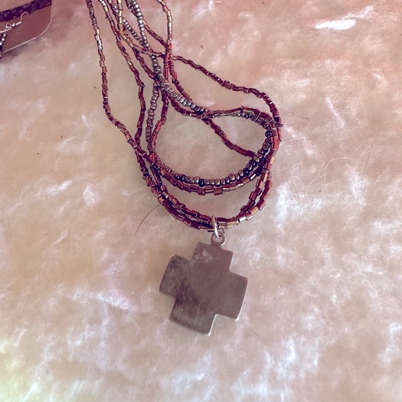 Bronze Neutral Hematite Cross Jewelry Set - Picture 10 of 11